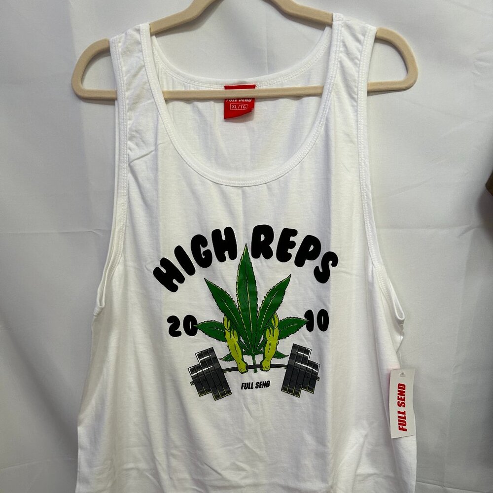 Full Send Men's Nelk Boys White High Reps Sleeveless Tank Top, Size Large XL